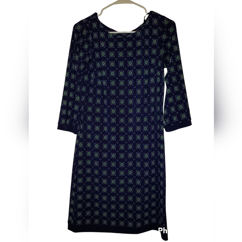 Tommy Hilfiger Navy Geometric Print Sheath Dress 2